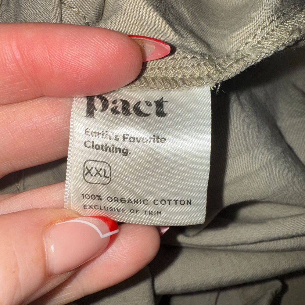 PACT Organic Cotton Sleeveless Romper - Taupe/Tan XXL - Picture 7 of 8